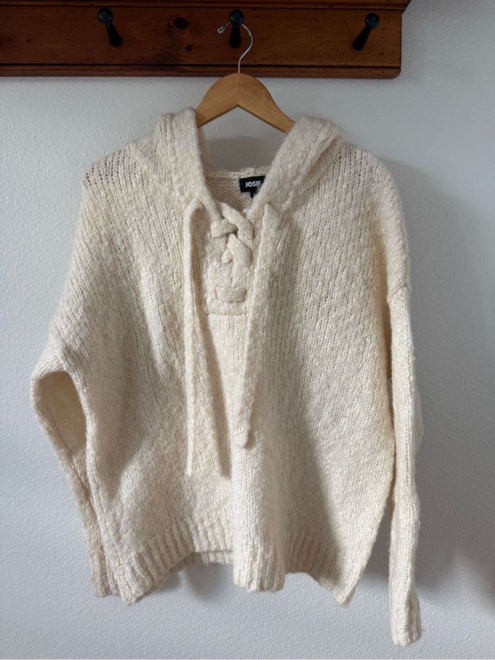 Cream Knit Hooded Jose Sweater